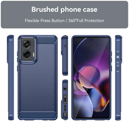 For Motorola Moto G Stylus 5G 2024 Brushed Texture Carbon Fiber TPU Phone Case(Blue) by buy2fix