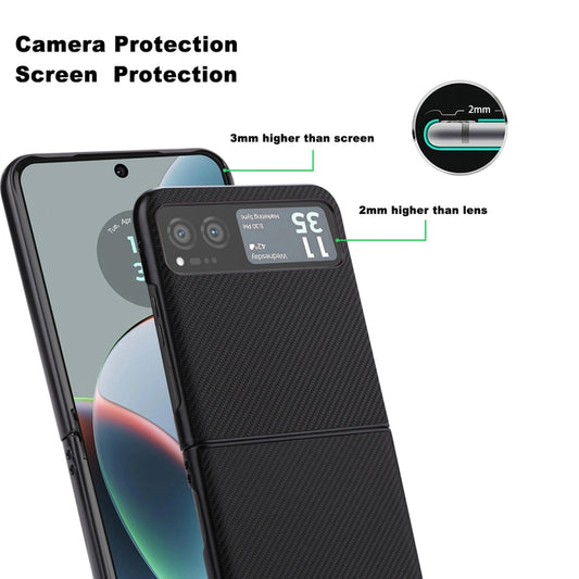 For Motorola Razr 40 ViLi TC Series Kevlar Carbon Fiber Texture Phone Case(Black) by ViLi