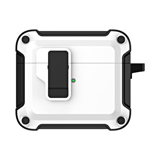 For AirPods 3 TPU + PC Wireless Bluetooth Earphone Protective Case with Switch Lock & Hook(White) by buy2fix