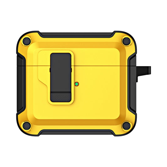 For AirPods 3 TPU + PC Wireless Bluetooth Earphone Protective Case with Switch Lock & Hook(Yellow) by buy2fix