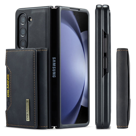 For Samsung Galaxy Z Fold5 DG.MING M2 Series 3-Fold Multi Card Bag + Magnetic Phone Case(Black) by DG.MING