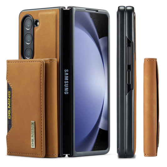 For Samsung Galaxy Z Fold5 DG.MING M2 Series 3-Fold Multi Card Bag + Magnetic Phone Case(Brown) by DG.MING