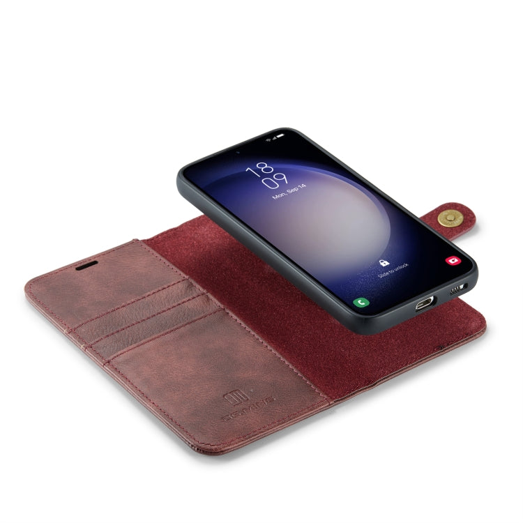 For Samsung Galaxy S23 FE 5G DG.MING Crazy Horse Texture Detachable Magnetic Leather Case(Red) by DG.MING