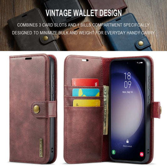 For Samsung Galaxy A55 5G DG.MING Crazy Horse Texture Detachable Magnetic Leather Case(Red) by DG.MING