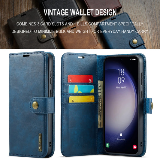 For Samsung Galaxy A55 5G DG.MING Crazy Horse Texture Detachable Magnetic Leather Case(Blue) by DG.MING