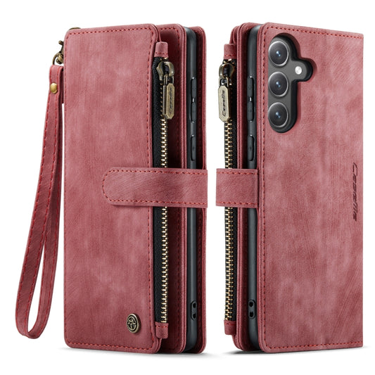 For Samsung Galaxy S23 FE CaseMe C30 Card Slots Zipper Wallet Leather Phone Case(Red) by CaseMe