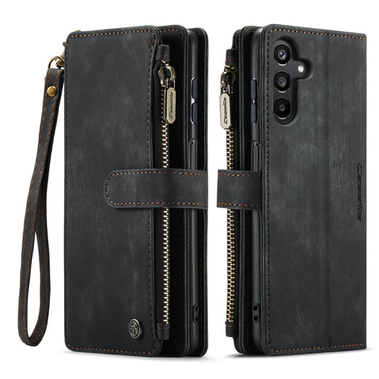 For Samsung Galaxy A15 CaseMe C30 Card Slots Zipper Wallet Leather Phone Case(Black) by CaseMe