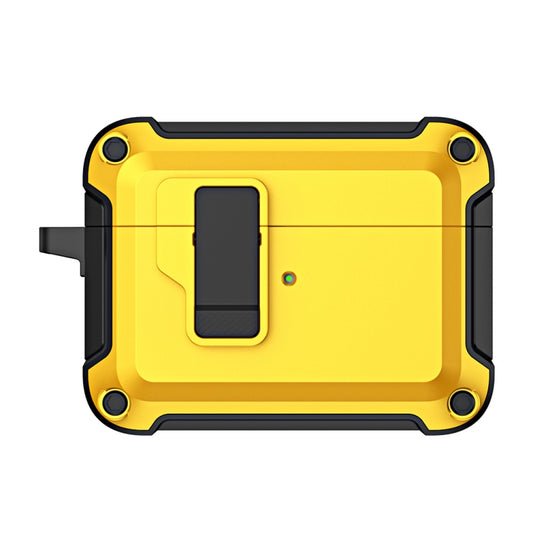 For AirPods Pro 2 TPU + PC Wireless Bluetooth Earphone Protective Case with Switch Lock & Hook(Yellow) by buy2fix