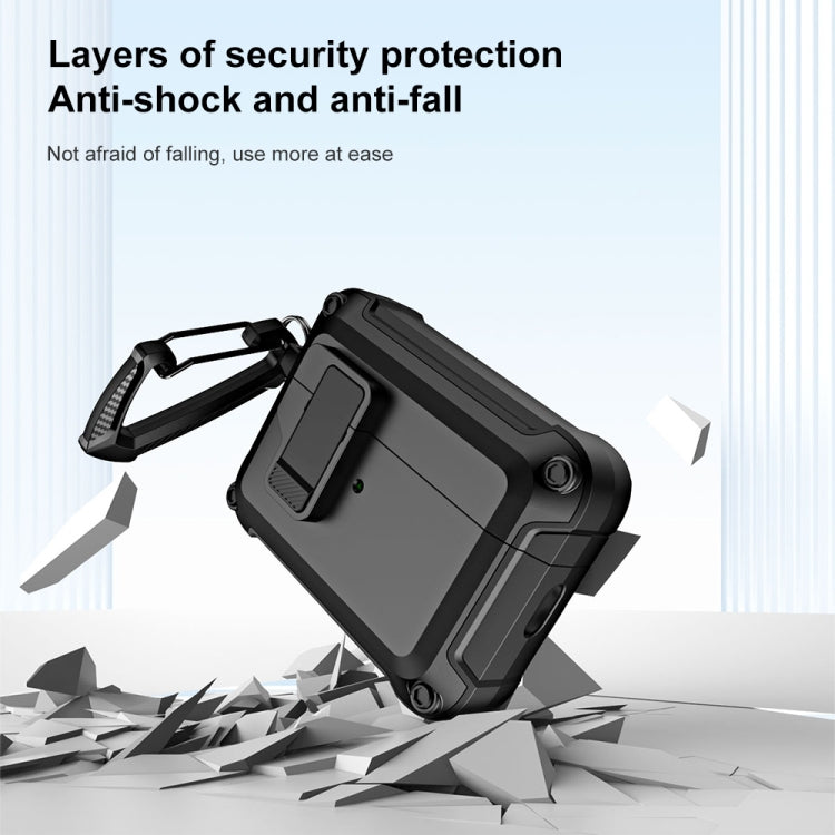 For AirPods Pro 2 TPU + PC Wireless Bluetooth Earphone Protective Case with Switch Lock & Hook(Yellow) by buy2fix