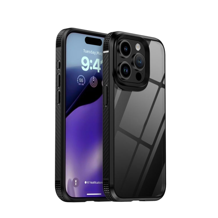 For iPhone 15 Pro iPAKY MG Series Transparent PC+TPU Phone Case(Black) - iPhone 15 Pro Cases by iPAKY | Online Shopping UK | buy2fix