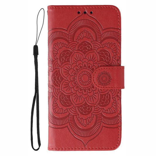 For iPhone Air Sun Mandala Embossing Leather Phone Case(Red) - iPhone Air Cases by buy2fix | Online Shopping UK | buy2fix