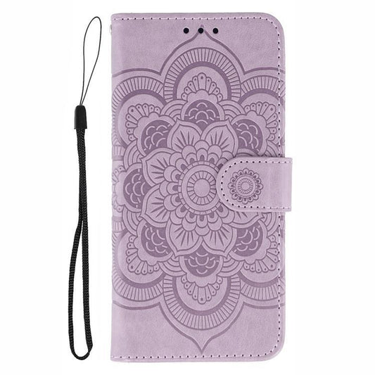 For iPhone Air Sun Mandala Embossing Leather Phone Case(Purple) - iPhone Air Cases by buy2fix | Online Shopping UK | buy2fix