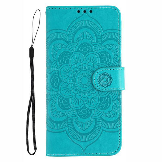 For iPhone Air Sun Mandala Embossing Leather Phone Case(Blue) - iPhone Air Cases by buy2fix | Online Shopping UK | buy2fix