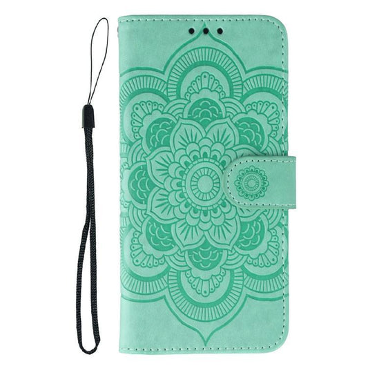 For iPhone Air Sun Mandala Embossing Leather Phone Case(Green) - iPhone Air Cases by buy2fix | Online Shopping UK | buy2fix
