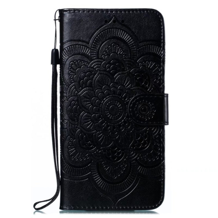 For iPhone 16 Plus Mandala Embossing Pattern Horizontal Flip Leather Phone Case(Black) - iPhone 16 Plus Cases by buy2fix | Online Shopping UK | buy2fix