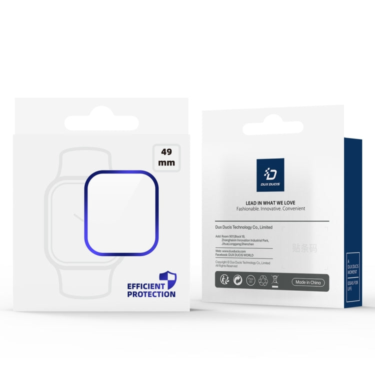 For Apple Watch Ultra 3 / 2 / 1 49mm DUX DUCIS 2 in 1 Aluminum Alloy Frame Tempered Glass Screen Protector(Silver) by DUX DUCIS