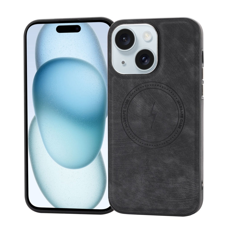 For iPhone 15 Plus Side PU Hybrid TPU Magsafe Phone Case(Black) - iPhone 15 Plus Cases by buy2fix | Online Shopping UK | buy2fix