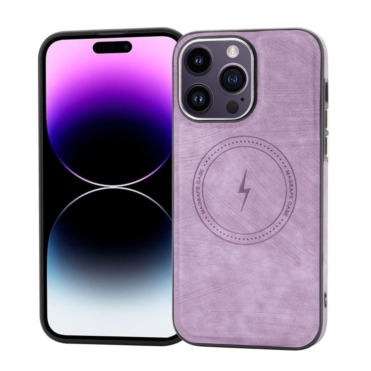 For iPhone 14 Pro Side PU Hybrid TPU Magsafe Phone Case(Light Purple) - iPhone 14 Pro Cases by buy2fix | Online Shopping UK | buy2fix