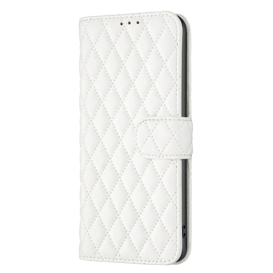 For Motorola Moto G84 Diamond Lattice Wallet Flip Leather Phone Case(White) by buy2fix