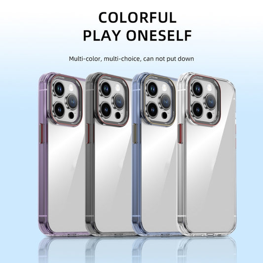 For iPhone 15 Pro Max iPAKY MG Series Transparent PC+TPU Phone Case(Transparent Purple) by iPAKY
