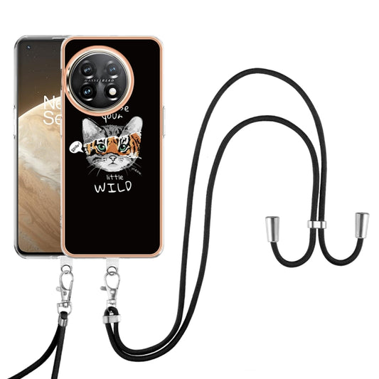 For OnePlus 11 Electroplating Dual-side IMD Phone Case with Lanyard(Natural Growth) by buy2fix