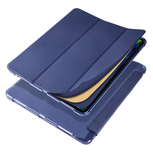 For iPad Air 13 2025 / 2024 / iPad Pro 12.9 (2020) / iPad Pro 12.9(2018) 3-folding Horizontal Flip PU Leather + Shockproof TPU Tablet Case with Holder & Pen Slot(Dark Blue) by buy2fix