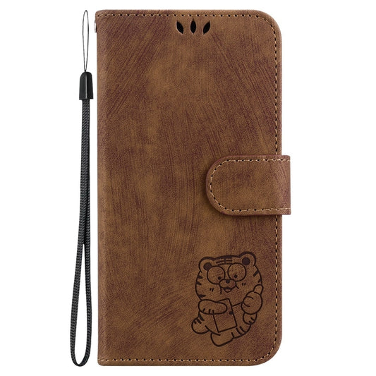 For OnePlus 11 Little Tiger Embossed Leather Phone Case(Brown) by buy2fix