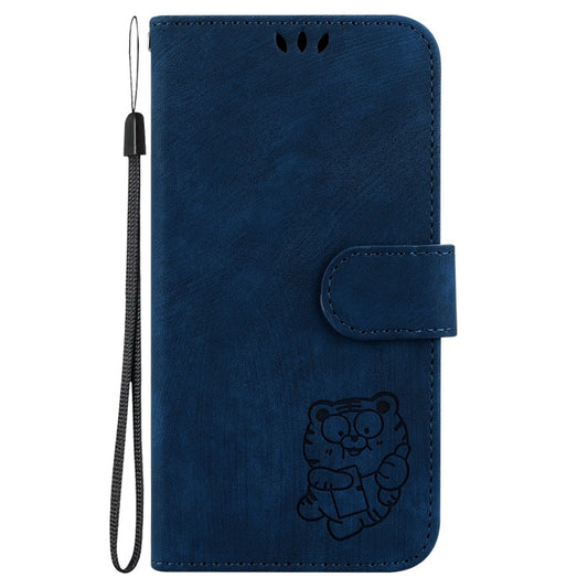 For OnePlus 11 Little Tiger Embossed Leather Phone Case(Dark Blue) by buy2fix