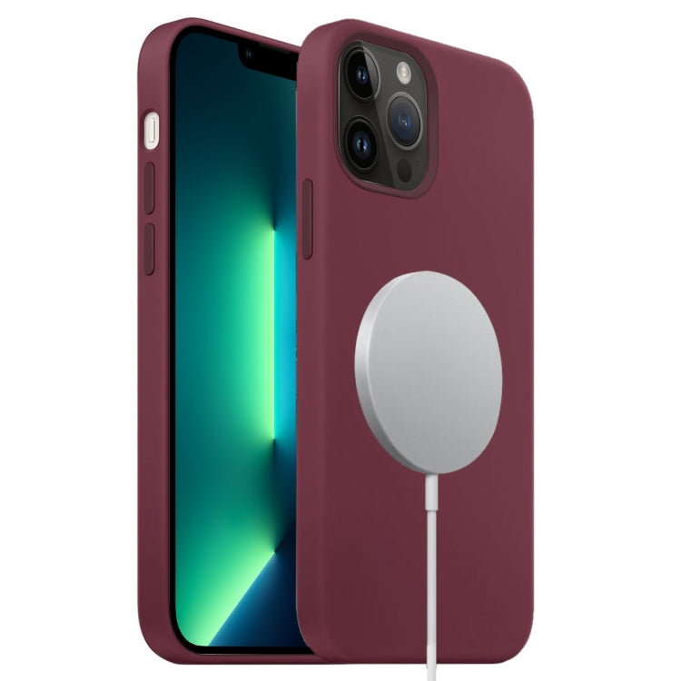 For iPhone 13 Pro Max Liquid Silicone Full Coverage MagSafe Phone Case(Wine Red) - iPhone 13 Pro Max Cases by buy2fix | Online Shopping UK | buy2fix