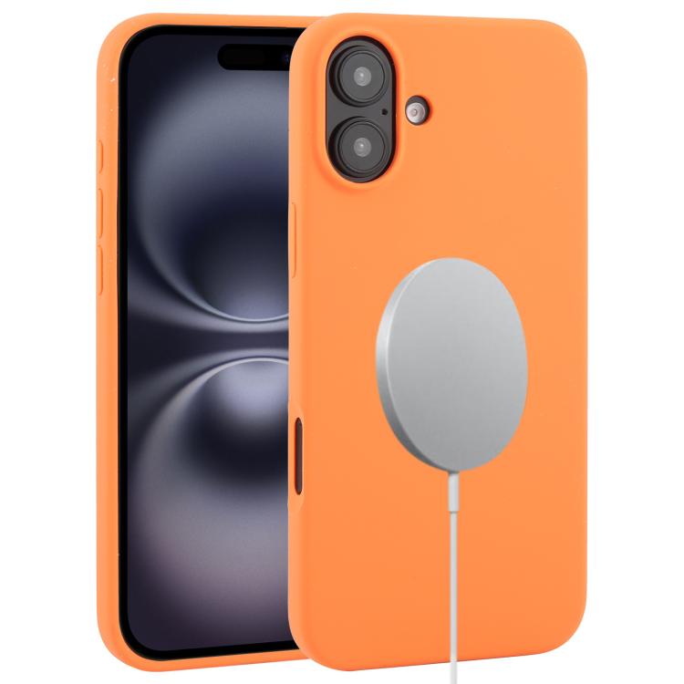 For iPhone 16 Plus Liquid Silicone Full Coverage MagSafe Phone Case(Orange) - iPhone 16 Plus Cases by buy2fix | Online Shopping UK | buy2fix