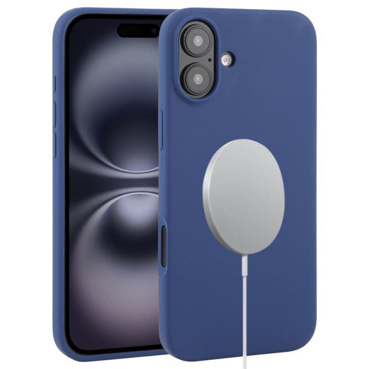 For iPhone 16 Liquid Silicone Full Coverage MagSafe Phone Case(Navy Blue) - iPhone 16 Cases by buy2fix | Online Shopping UK | buy2fix