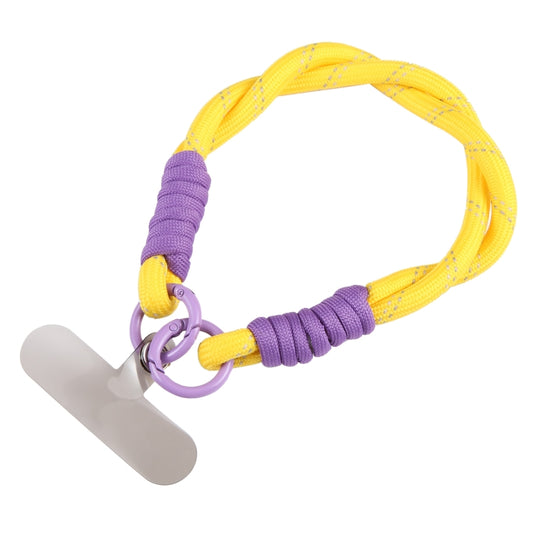 Dopamine Color Double Buckle Twist Rope Short Lanyard(Yellow Purple Purple) - Lanyards & Wrist Straps by buy2fix | Online Shopping UK | buy2fix