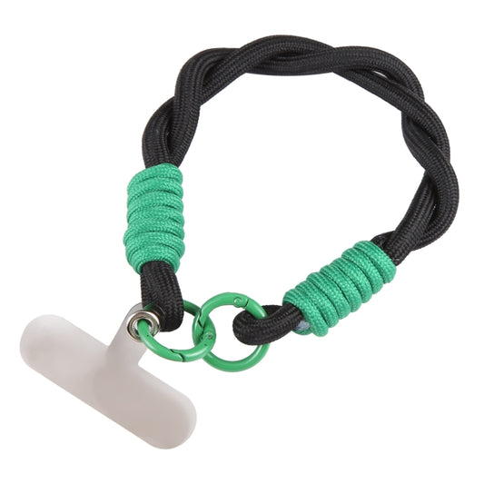 Dopamine Color Double Buckle Twist Rope Short Lanyard(Black Green) - Lanyards & Wrist Straps by buy2fix | Online Shopping UK | buy2fix