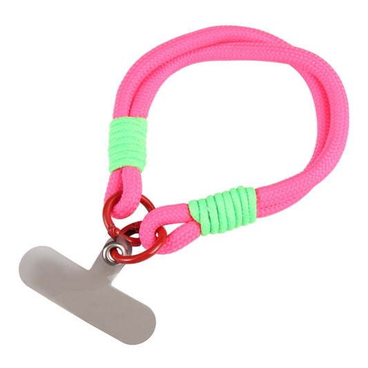 Dopamine Color Double Buckle Twist Rope Short Lanyard(Rose Red Red) - Lanyards & Wrist Straps by buy2fix | Online Shopping UK | buy2fix