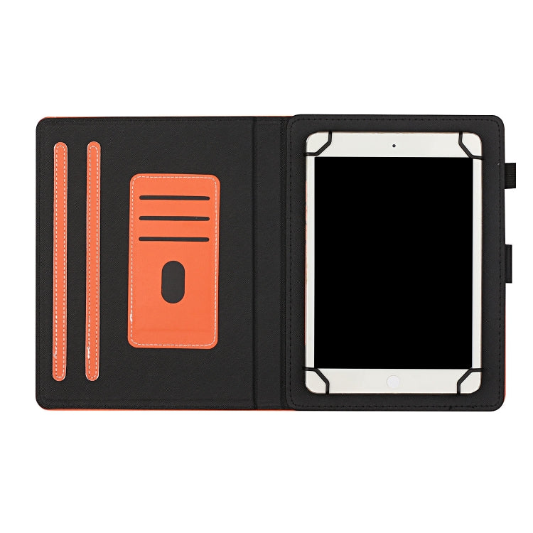 For 8 inch Universal Solid Color Horizontal Flip Leather Case with Card Slots & Holder & Pen Slot(Orange) - 8 inch by buy2fix | Online Shopping UK | buy2fix