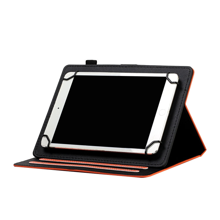 For 8 inch Universal Solid Color Horizontal Flip Leather Case with Card Slots & Holder & Pen Slot(Orange) - 8 inch by buy2fix | Online Shopping UK | buy2fix