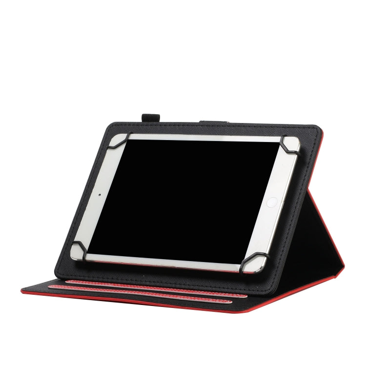 For 8 inch Universal Solid Color Horizontal Flip Leather Case with Card Slots & Holder & Pen Slot(Red) - 8 inch by buy2fix | Online Shopping UK | buy2fix
