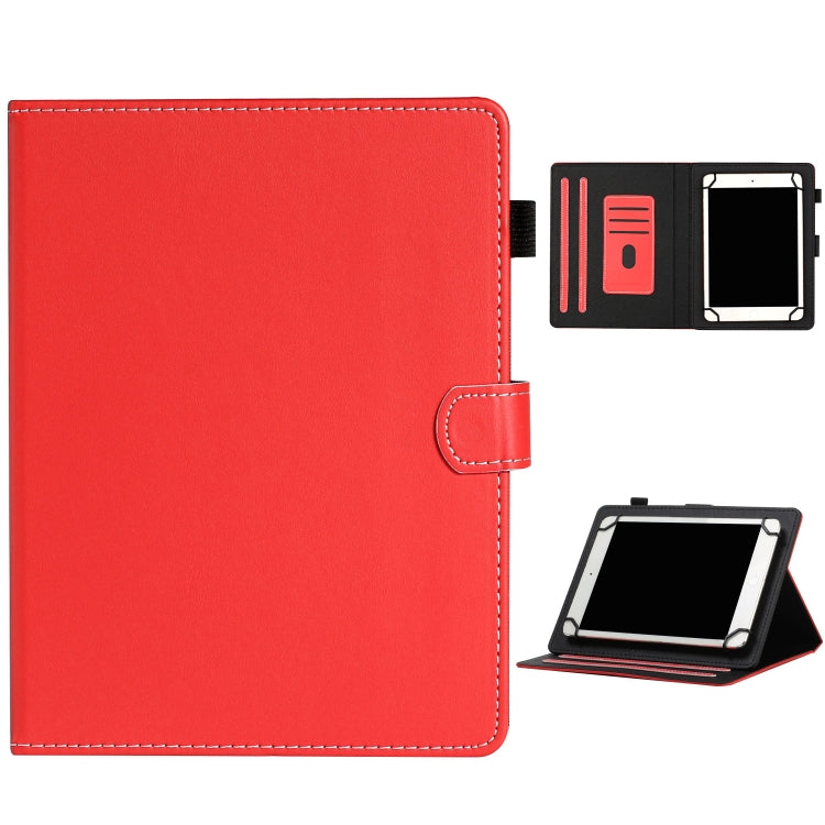 For 10 inch Universal Solid Color Horizontal Flip Leather Case with Card Slots & Holder & Pen Slot(Red) - 10 - 11 inch by buy2fix | Online Shopping UK | buy2fix