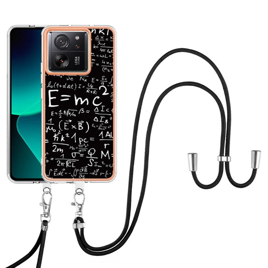 For Xiaomi 13T/13T Pro Electroplating Dual-side IMD Phone Case with Lanyard(Equation) by buy2fix