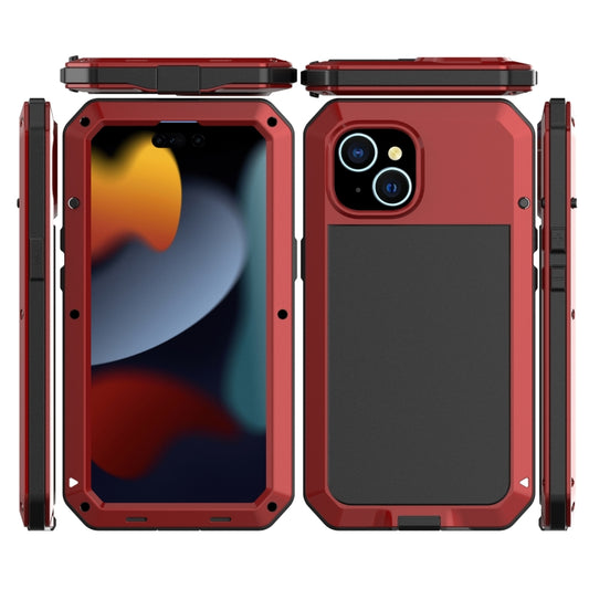 For iPhone 15 Shockproof Life Waterproof Dust-proof Metal + Silicone Phone Case(Red) - iPhone 15 Cases by buy2fix | Online Shopping UK | buy2fix