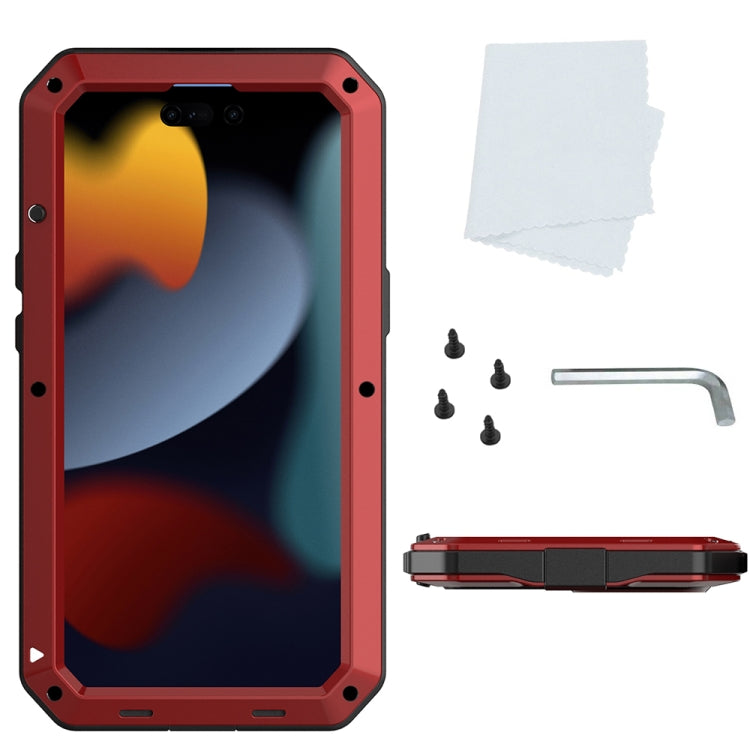 For iPhone 15 Shockproof Life Waterproof Dust-proof Metal + Silicone Phone Case(Red) - iPhone 15 Cases by buy2fix | Online Shopping UK | buy2fix