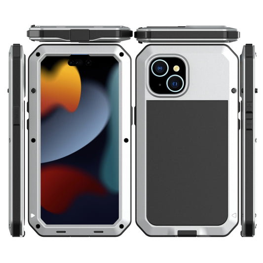 For iPhone 15 Shockproof Life Waterproof Dust-proof Metal + Silicone Phone Case(Silver) - iPhone 15 Cases by buy2fix | Online Shopping UK | buy2fix