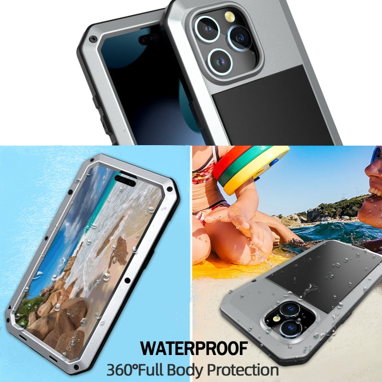For iPhone 15 Shockproof Life Waterproof Dust-proof Metal + Silicone Phone Case(Silver) - iPhone 15 Cases by buy2fix | Online Shopping UK | buy2fix