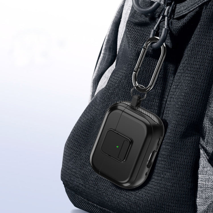 For AirPods Pro 2 TPU + PC Wireless Earphones Case with Magnetic Switch(Black) by buy2fix