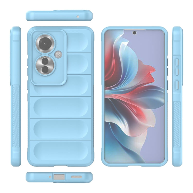 For OPPO Reno11 F 5G Global Magic Shield TPU + Flannel Phone Case(Light Blue) - OPPO Cases by buy2fix | Online Shopping UK | buy2fix