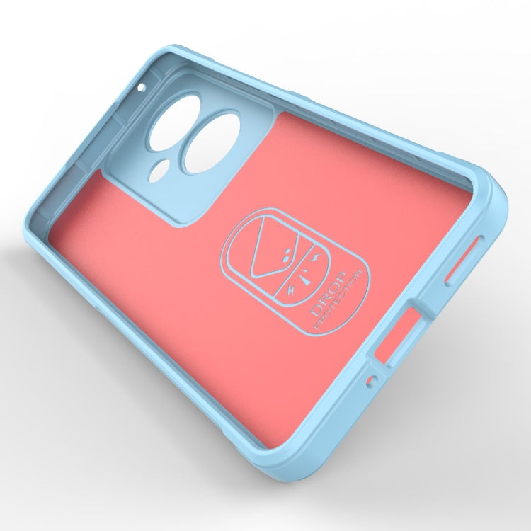 For OPPO Reno11 F 5G Global Magic Shield TPU + Flannel Phone Case(Light Blue) - OPPO Cases by buy2fix | Online Shopping UK | buy2fix
