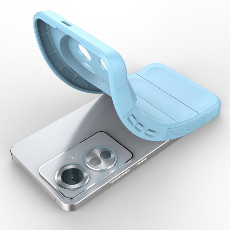 For OPPO Reno11 F 5G Global Magic Shield TPU + Flannel Phone Case(Light Blue) - OPPO Cases by buy2fix | Online Shopping UK | buy2fix