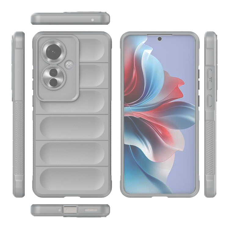 For OPPO Reno11 F 5G Global Magic Shield TPU + Flannel Phone Case(Grey) - OPPO Cases by buy2fix | Online Shopping UK | buy2fix