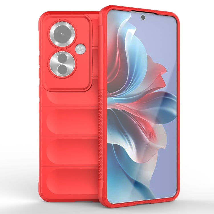 For OPPO Reno11 F 5G Global Magic Shield TPU + Flannel Phone Case(Red) - OPPO Cases by buy2fix | Online Shopping UK | buy2fix