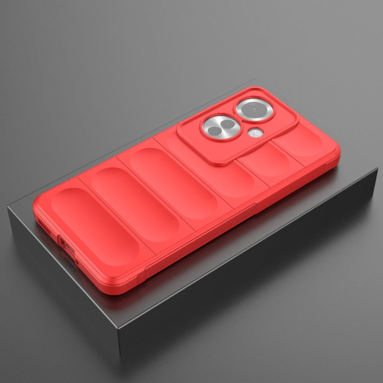 For OPPO Reno11 F 5G Global Magic Shield TPU + Flannel Phone Case(Red) - OPPO Cases by buy2fix | Online Shopping UK | buy2fix